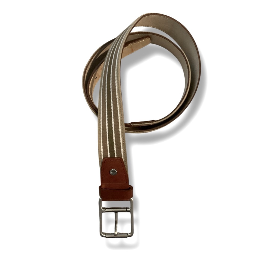Lacoste Tan and White Men's Belt